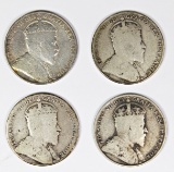 FOUR CANADA HALF DOLLARS: