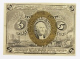 1863 FIVE CENT FRACTIONAL CURRENCY