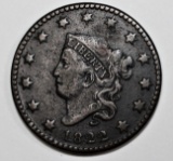 1822 LARGE CENT N-S VF+