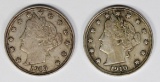 TWO PIECE 1910 LIBERTY NICKELS