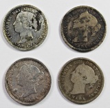 FOUR CANADA DIMES: