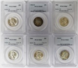 (6) PCGS GRADED WASHINGTON QUARTERS