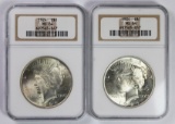 (2) 1924 PEACE SILVER DOLLARS