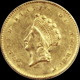 1855 $1.00 GOLD INDIAN TYPE 2