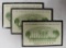 (3) LOW NUMBERED $20 FEDERAL RESERVE NOTES