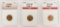 THREE LINCOLN CENTS: SUPERB RED BU: