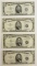 4 PCS. 1953-A $5.00 STAR NOTES