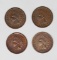 (4) INDIAN HEAD CENTS