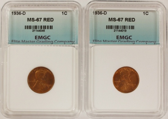 (2) 1936-D LINCOLN CENT