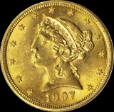 1907 $5 GOLD LIBERTY