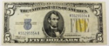 1934-A $5.00 NORTH AFRICA SILVER CERTIFICATE