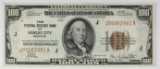 1929 $100.00 FEDERAL RESERVE BANK KANSAS CITY