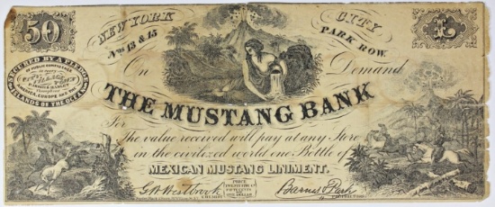 1840'S MUSTANG BANK NEW YORK