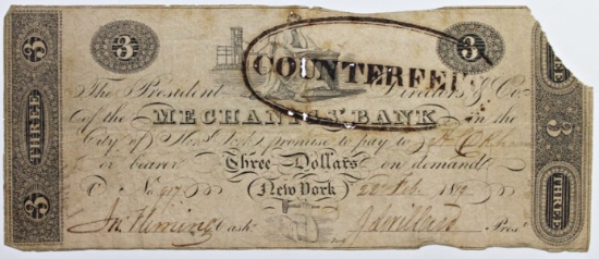 1819 $3 OLD CONTEMPORARY COUNTERFEIT