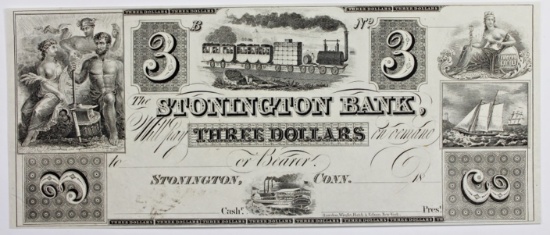 $3 CONNECTICUT STONINGTON BANK