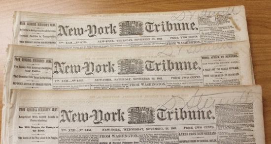 THREE DIFFERENT CIVIL WAR NEWSPAPERS