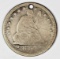 AMAZING ENGRAVED LOVE TOKEN ON 1854 SEATED .25