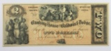 1850'S $2 BANKING HOUSE OF BALDWIN AND DODGE