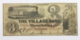 1856 $3 THE VILLAGE BANK