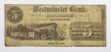 1852 $5 RARE WESTMINSTER BANK