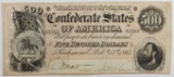 1864 $500 CONFEDERATE STATES OF AMERICA