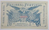1858 NATIONAL FESTIVAL TICKET