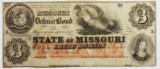 1860'S $3 STATE OF MISSOURI