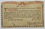 1774 NEW YORK WATER WORKS ONE SHILLING