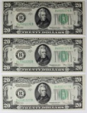 (3) 1934-C $20 FEDERAL RESERVE NOTES