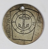 MARITIME ANCHOR DESIGN LOVE TOKEN ON BARBER .25