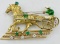 SIGNED CORLETTO ITALY 18K PIN WITH EMERALDS