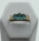 14K Y GOLD APATITE RING WITH DIAMOND ACCENTS