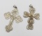(2) LARGE STERLING SILVER CROSSES