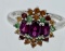 STERLING SILVER RING WITH COLORED STONES