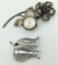 STERLING SILVER DANECRAFT PIN AND LEORA WATCH