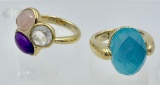LOT OF TWO QVC RINGS, SIZE 9 1/2 AND 10