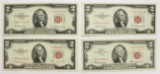 (4) $2.00 RED SEAL STAR NOTES