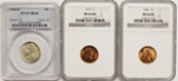 (2) LINCOLN CENTS AND (1) JEFFERSON NICKEL