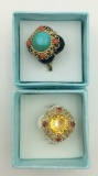 LOT OF TWO QVC RINGS SIZE 9 1/2