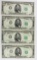 (4) 1950-D $5.00 FEDERAL RESERVE NOTES
