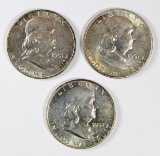 3 FRANKLIN HALF DOLLARS