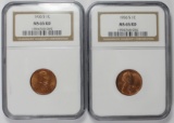 TWO 1936-S LINCOLN CENTS