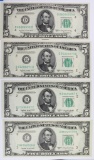 (4) 1950-C $5.00 FEDERAL RESERVE NOTES