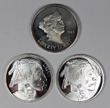 (3) ONE OUNCE SILVER ROUNDS