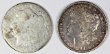 1899 AND 1882-S MORGAN SILVER DOLLARS