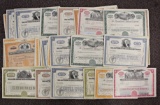 100 MIXED LARGE STOCK CERTIFICATES