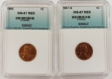 1940 AND 1941-S LINCOLN CENTS