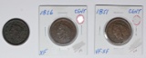 1856, 1851, AND 1850 U.S. LARGE CENTS