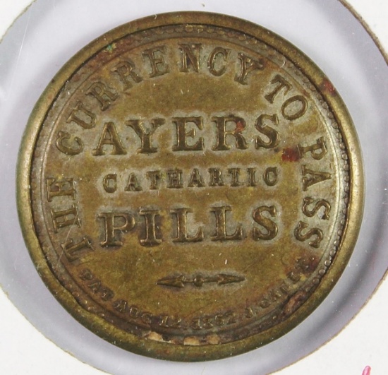 3 CENTS CATHARTIC PILLS RED STAMP