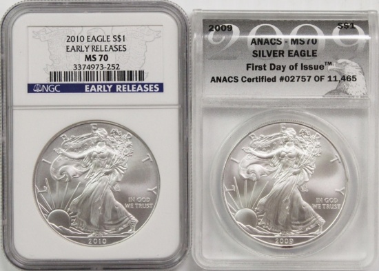 2009 AND 2010 AMERICAN SILVER EAGLES